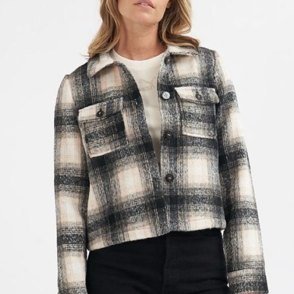 Only Jackets & Blazers - ONLY Check brushed cropped overshirt Nwt